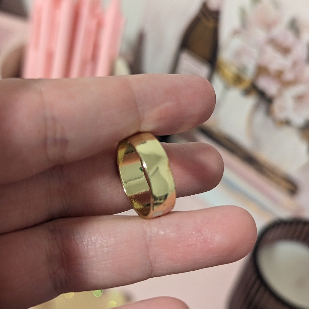 2 For $5 Item: Pink & White Checkered Pattern Gold Ring NWOT! - Picture 3 of 5
